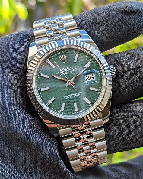 green rolex silver|green dial rolex for sale.